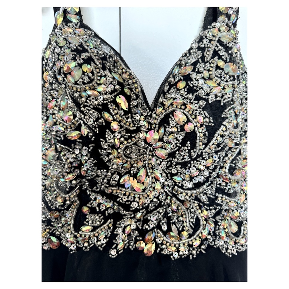 Beaded Tule Prom Dress - Picture 3 of 7